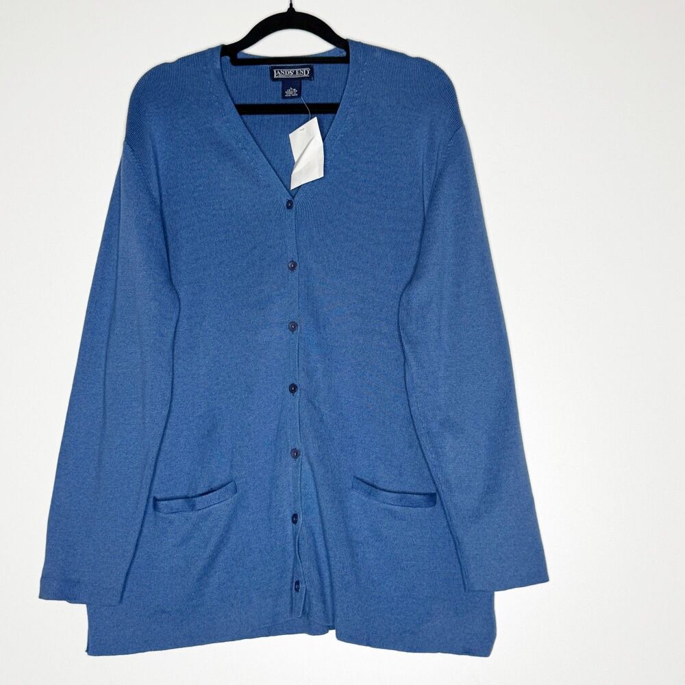 NEW Lands' End Button Up Cardigan Sweater Women's Size Large